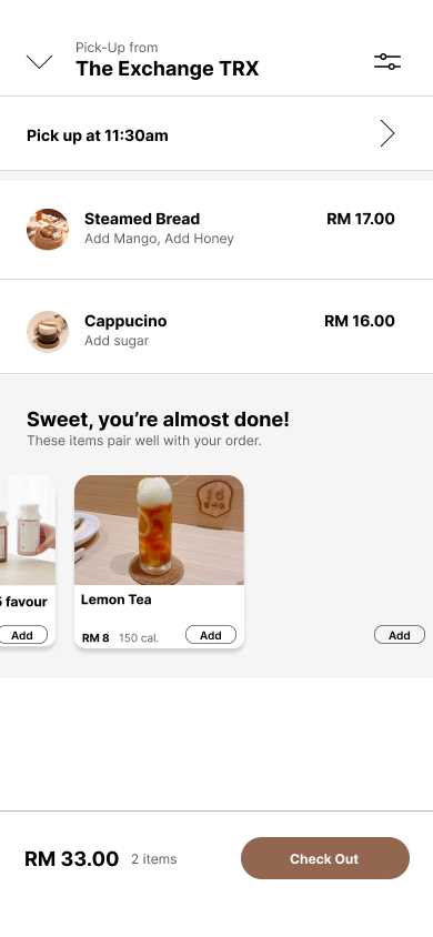 Mil Toast checkout interface